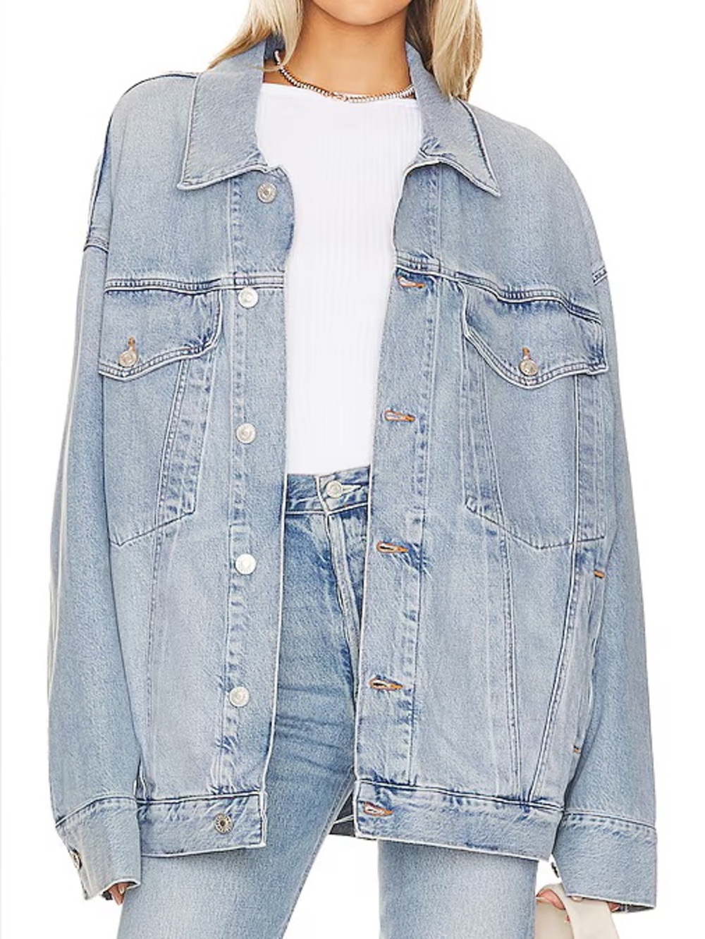 Agolde Wayne Denim Jacket in Resent